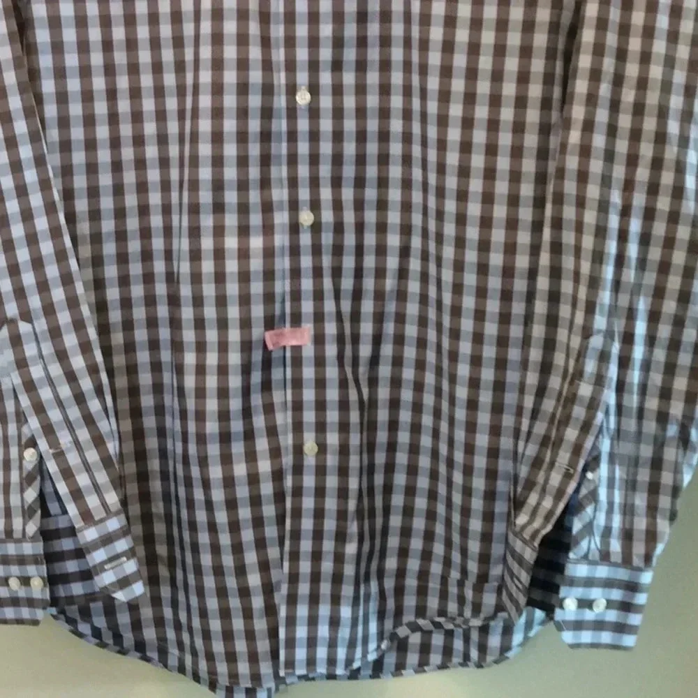 Calibrate Brown & Blue Trim Fit Dress Shirt - Picture 3 of 7